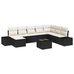 vidaXL Set di divani da giardino con 8 pezzi e cuscini marroni in rattan