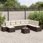 vidaXL Set di Divani da Giardino 8 Pezzi con Cuscini in Rattan e Poliestere Grigio vidaXL Set di Divani da Giardino 8 Pezzi con Cuscini in Rattan e Poliestere Grigio