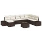 vidaXL Set di Divani da Giardino 8 Pezzi con Cuscini in Rattan e Poliestere Grigio vidaXL Set di Divani da Giardino 8 Pezzi con Cuscini in Rattan e Poliestere Grigio
