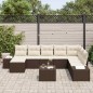 vidaXL Set di Divani da Giardino 8 Pezzi con Cuscini in Rattan e Poliestere Grigio vidaXL Set di Divani da Giardino 8 Pezzi con Cuscini in Rattan e Poliestere Grigio