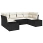 vidaXL Set di divani da giardino a 6 pezzi con cuscini neri in polirattan vidaXL Set di divani da giardino a 6 pezzi con cuscini neri in polirattan