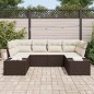 vidaXL Set di Divani da Giardino 6 Pezzi con Cuscini Marroni in Rattan Sintetico vidaXL Set di Divani da Giardino 6 Pezzi con Cuscini Marroni in Rattan Sintetico