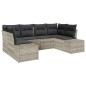 vidaXL Set di divano da giardino a 6 pezzi con cuscini grigio chiaro in rattan sintetico vidaXL Set di divano da giardino a 6 pezzi con cuscini grigio chiaro in rattan sintetico