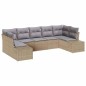 vidaXL Set da Giardino di 7 pezzi con cuscini beige in rattan sintetico. vidaXL Set da Giardino di 7 pezzi con cuscini beige in rattan sintetico.