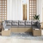 vidaXL Set da Giardino di 7 pezzi con cuscini beige in rattan sintetico. vidaXL Set da Giardino di 7 pezzi con cuscini beige in rattan sintetico.