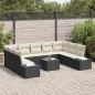 vidaXL Set da giardino di 9 pezzi con cuscini marroni in polirattan vidaXL Set da giardino di 9 pezzi con cuscini marroni in polirattan