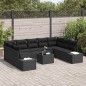 vidaXL Set di divani da giardino da 10 pezzi con cuscini beige in rattan. vidaXL Set di divani da giardino da 10 pezzi con cuscini beige in rattan.