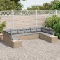 vidaXL Set divano da giardino 10 pezzi con cuscini beige in polyrattan vidaXL Set divano da giardino 10 pezzi con cuscini beige in polyrattan