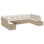vidaXL Set di divani da giardino da 10 pezzi con cuscini beige in rattan sintetico vidaXL Set di divani da giardino da 10 pezzi con cuscini beige in rattan sintetico
