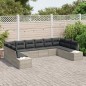 vidaXL Set Giardino da 10 Pezzi con Cuscini Grigio Chiaro in Rattan Sintetico vidaXL Set Giardino da 10 Pezzi con Cuscini Grigio Chiaro in Rattan Sintetico