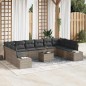 vidaXL Set di divani da giardino in 10 pezzi con cuscini in rattan sintetico nero. vidaXL Set di divani da giardino in 10 pezzi con cuscini in rattan sintetico nero.
