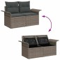 vidaXL Set Giardino 5 Pezzi con Cuscini Grigi in Rattan Sintetico e Acacia vidaXL Set Giardino 5 Pezzi con Cuscini Grigi in Rattan Sintetico e Acacia