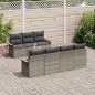 vidaXL Set da giardino 8 pezzi con cuscini in rattan grigio e legno di acacia. vidaXL Set da giardino 8 pezzi con cuscini in rattan grigio e legno di acacia.
