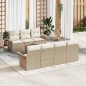 vidaXL Set di divani da giardino vitaXL 8 pezzi con cuscini, beige, rattan in polietilene e legno di acacia vidaXL Set di divani da giardino vitaXL 8 pezzi con cuscini, beige, rattan in polietilene e legno di acacia