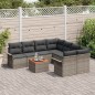 Set di Divani da Giardino vidaXL 9 Pezzi con Cuscini Grigio Polyrattan Acacia Set di Divani da Giardino vidaXL 9 Pezzi con Cuscini Grigio Polyrattan Acacia