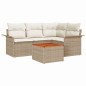 vidaXL Set Giardino 5 Pezzi con Cuscini Beige in Rattan Sintetico e Acacia vidaXL Set Giardino 5 Pezzi con Cuscini Beige in Rattan Sintetico e Acacia