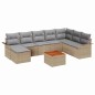 vidaXL Set di divani da giardino , 9 pezzi con cuscini beige in poliratano e Acacia. vidaXL Set di divani da giardino , 9 pezzi con cuscini beige in poliratano e Acacia.