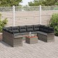 vidaXL Set di divani da giardino 10 pezzi con cuscini grigi in polyrattan e acacia vidaXL Set di divani da giardino 10 pezzi con cuscini grigi in polyrattan e acacia