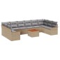 Set Divano da Giardino vidaXL 11 Pezzi con Cuscini Beige Rattan Polietilene Acacia Set Divano da Giardino vidaXL 11 Pezzi con Cuscini Beige Rattan Polietilene Acacia