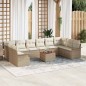 Set di divani da giardino vidaXL 11 pezzi con cuscini Beige Polirattan Acacia Set di divani da giardino vidaXL 11 pezzi con cuscini Beige Polirattan Acacia