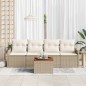 vidaXL Set da giardino in 5 pezzi di con cuscini in rattan poliestere beige e struttura in acacia. vidaXL Set da giardino in 5 pezzi di con cuscini in rattan poliestere beige e struttura in acacia.