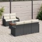 vidaXL Set di divani da giardino a 6 pezzi con cuscini in polyrattan nero e acacia vidaXL Set di divani da giardino a 6 pezzi con cuscini in polyrattan nero e acacia