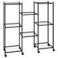 Portafiori con Ruote 83x25x83,5 cm Ferro Nero