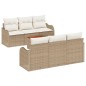 vidaXL Set Divano da Giardino 7 pcs Beige, bianco Grande Rattan vidaXL Set Divano da Giardino 7 pcs Beige, bianco Grande Rattan