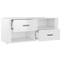 Mobile Porta TV Bianco Lucido 100x35x40 cm in Legno Multistrato Mobile Porta TV Bianco Lucido 100x35x40 cm in Legno Multistrato