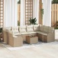 vidaXL Set Divano da Giardino 10 pcs Beige, bianco 8 posti vidaXL Set Divano da Giardino 10 pcs Beige, bianco 8 posti