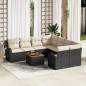 vidaXL Set divano da giardino 9 pcs Nero, bianco Grande Rattan e legno