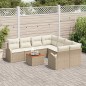vidaXL Set di divani da giardino 9 pcs Beige, bianco Grande Rattan vidaXL Set di divani da giardino 9 pcs Beige, bianco Grande Rattan