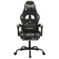 Sedia da Gaming Girevole Poggiapiedi Nero e Mimetico Similpelle Sedia da Gaming Girevole Poggiapiedi Nero e Mimetico Similpelle