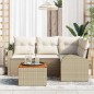 vidaXL Set di Divani da Giardino 5 pcs Beige, bianco Grande vidaXL Set di Divani da Giardino 5 pcs Beige, bianco Grande