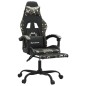 Sedia da Gaming Girevole Poggiapiedi Nero e Mimetico Similpelle Sedia da Gaming Girevole Poggiapiedi Nero e Mimetico Similpelle