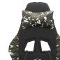 Sedia da Gaming Girevole Poggiapiedi Nero e Mimetico Similpelle Sedia da Gaming Girevole Poggiapiedi Nero e Mimetico Similpelle