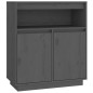 Credenza Grigia 70x34x80 cm in Legno Massello di Pino Credenza Grigia 70x34x80 cm in Legno Massello di Pino