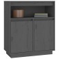 Credenza Grigia 70x34x80 cm in Legno Massello di Pino Credenza Grigia 70x34x80 cm in Legno Massello di Pino