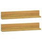 Mensole da Parete 2 pz 60x10x10 cm in Legno Massello di Teak Mensole da Parete 2 pz 60x10x10 cm in Legno Massello di Teak