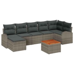 vidaXL Set divani giardino grigio 8 pcs Grigio Grande