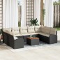 vidaXL Set Divano da Giardino 10 pcs Nero, bianco Media vidaXL Set Divano da Giardino 10 pcs Nero, bianco Media