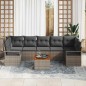 vidaXL Set Divano da Giardino Grigio 8 pcs Grigio Grande Rattan vidaXL Set Divano da Giardino Grigio 8 pcs Grigio Grande Rattan
