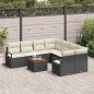 vidaXL Set Divano da Giardino 9 pcs Nero, bianco Grande vidaXL Set Divano da Giardino 9 pcs Nero, bianco Grande