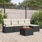 vidaXL Set divano da giardino 6 pcs Nero, bianco Grande Rattan vidaXL Set divano da giardino 6 pcs Nero, bianco Grande Rattan