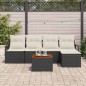 vidaXL Set divano da giardino 6 pcs Nero, bianco Grande Rattan vidaXL Set divano da giardino 6 pcs Nero, bianco Grande Rattan