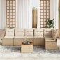 vidaXL Set Divano da Giardino 7 pcs Beige, bianco Grande vidaXL Set Divano da Giardino 7 pcs Beige, bianco Grande