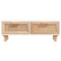 Tavolino Bianco 80x40x30cm Legno Multistrato e Massello di Pino