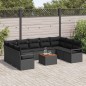 vidaXL Set Divano Giardino 10 pcs Nero Grande Rattan vidaXL Set Divano Giardino 10 pcs Nero Grande Rattan