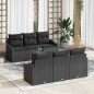 vidaXL Set Divano da Giardino 7 pcs Nero 55 x 55 x 37 cm vidaXL Set Divano da Giardino 7 pcs Nero 55 x 55 x 37 cm