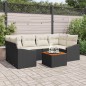vidaXL Set Divano da Giardino 7 pcs Nero, bianco 55 x 55 x 37 cm